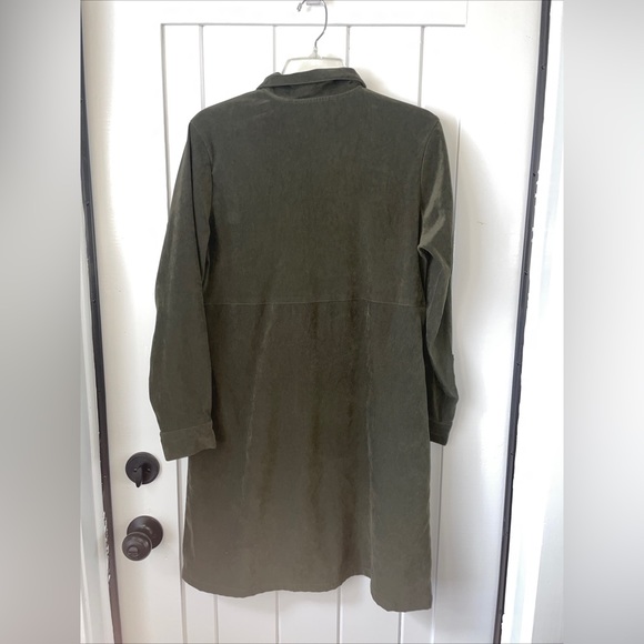 Herman Geist Dress Olive Green Size 8 Full Button Front Long Sleeve Dress - Picture 5 of 5